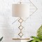 Jonathan Y Diamante 29.5" Modern Gilt Metal with Marble Base LED Table Lamp, Gold/White JYL1080A - alternate 8