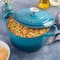 Crockpot Artisan 7 Quart Round Enameled Cast Iron Dutch Oven with Lid in Teal 137374.02 - alternate 6