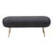 Homeroots 48in Black and Gold Fabric Upholstered Bench 668845 - alternate 1