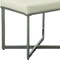 Homeroots 20in Off White and Silver Tufted Faux Leather and Metal Upholstered Bench 733245 - alternate 6
