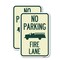 Signmission No Parking Fire Lane with Graphic, 18'' X 24'' 2 Signs, Heavy Gauge Aluminum, 2PK A-1824-2PACK-23624 - alternate 1