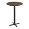 Flash Furniture 31.25" Round Tabletop, Seamless Surface Technology, Dark Brown with 22x22 Black Bar Height X-Base ST-RD31-WBR-T2222B-GG - alternate 1