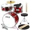 Pyle PyleKids Drum Set, 3 Piece Beginner Junior Kit with Bass Drum, Snare, Tom, Cymbal, Adjustable Throne PDRMKIT72RD - alternate 1