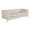 Homeroots 93" Beige Italian Leather Chesterfield Sofa With Silver Legs 476528 - alternate 7