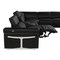 Homeroots Black Italian Leather Power Reclining U Shaped Eight Piece Sectional With Console 634669 - alternate 15