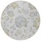 Homeroots 8' Silver Gray And Gold Round Floral Washable Indoor Outdoor Area Rug 589502 - alternate 8