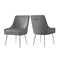 Homeroots Set of Two Light Gray and Silver Upholstered Velvet Dining Side Chairs 535384 - alternate 9