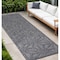 Homeroots 10' Dark Gray And Light Gray Geometric Indoor Outdoor Runner Rug 550796 - alternate 8