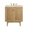 James Martin Vanities Laurent 30" Single Vanity, Light Natural Oak, w/ 3 CM Tajnar Eclos Top 545-V30-LNO-3TJR - alternate 1