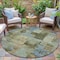 Homeroots 8' Green Gray And Sky Blue Round Abstract Washable Indoor Outdoor Area Rug 630773 - alternate 6