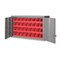Pucel Wall and Bench Bin Cabinet, 48 in W x 14 in D x 27 in H, Red WC-4827-B (32 PB-3 Bins) - alternate 1