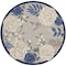 Homeroots 8' Blue and Gray Round Floral Indoor Outdoor Area Rug 527633 - alternate 8