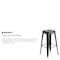Flash Furniture 4PK 30"H Backless Distressed Black Metal Barstool 4-ET-BT3503-30-BK-GG - alternate 10