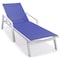 Leisuremod Marlin Patio Chaise Lounge Chair with Armrests in White Aluminum Frame, Navy Blue MLAW-77NBU - alternate 1