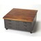 Homeroots 36" Brown and Gray Solid Wood and Metal Square Coffee Table With Three Drawers 389935 - alternate 5
