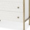 Homeroots 32in White and Gold Wood and Metal Carved Geometric Accent Cabinet With Three Drawers 611039 - alternate 5