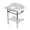 Kingston Brass 30-Inch Carrara Marble Console Sink with Brass Legs and Shelf, 8-Inch, 3-Hole LMS30MBB1 - alternate 1