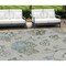 Homeroots 10' X 14' Taupe Navy Blue And Denim Blue Floral Washable Indoor Outdoor Area Rug 589511 - alternate 1