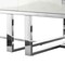 Homeroots 47" White And Silver Metallic Wood And Stainless Steel Coffee Table 543870 - alternate 8