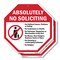 Signmission Absolutely No Soliciting No Politi, 6 inch X 6 inch, Plastic Sign, 2PK OC-P-2PACK-6-18 - alternate 1