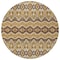 Homeroots 8' Gold Brown And Beige Round Moroccan Washable Indoor Outdoor Area Rug 594324 - alternate 8