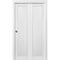Sartodoors Sliding Closet Bi-fold Doors White Solid Core Modern Interior QUADRO4111BF-WS-56 x 80 (2* 28x80) - alternate 1