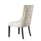 Homeroots Set of Two Tufted Cream and Espresso Upholstered Linen Dining Side Chairs 543529 - alternate 9