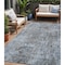 Homeroots 5' X 8' Blue And Taupe Abstract Washable Indoor Outdoor Area Rug 630526 - alternate 1