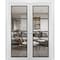 Sartodoors Solid French Double Doors Clear Glass, Lucia 2466 White Silk and Aluminum Strips, Wood Solid Panel LUCIA2466DD-WS-56 x 80 (2* 28x80)-Butterfly - alternate 1