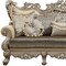 Homeroots 41" Champagne Cotton Blend Curved Floral Sofa And Toss Pillows 348222 - alternate 6