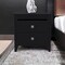 Homeroots 24" Black Wood Two Drawer Nightstand 543673 - alternate 7