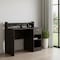 Homeroots 40" Black and Brown Wood Computer Desk 403785 - alternate 5