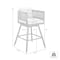 Armen Living Alegria Outdoor Patio Swivel Bar Stool in Aluminum with Gray Rope and Light Gray Cushions LCAFSWBABL30 - alternate 8