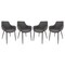 Leisuremod Markley Modern Leather Dining Arm Chair with Metal Legs, Charcoal Black, 4PK EC26BL4 - alternate 1