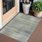 Homeroots 3' X 5' Artichoke Green Purple And Fern Green Striped Washable Indoor Outdoor Area Rug 588040 - alternate 1