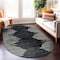 World Rug Gallery Bohemian Stripe Stain Resistant Area Rug 5 ft x 7 ft Oval Black 385BLACK5OV - alternate 1