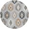 Homeroots 8' Silver Beige And Charcoal Round Southwestern Washable Indoor Outdoor Area Rug 615172 - alternate 6