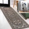 Jonathan Y Cirali Ornate Large Medallion Non-Slip Machine-Washable Green/Navy/Cream 2 ft. x 8 ft. Runner Rug WSH105C-28 - alternate 1
