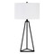 Homeroots 26" Black Metal Table Lamp With White Drum Shade 524281 - alternate 1