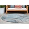 Homeroots 8' Round Teal Round Abstract Washable Non Skid Indoor Outdoor Area Rug 559537 - alternate 1