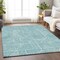 Homeroots 8' X 10' Teal Blue And Ivory Abstract Washable Indoor Outdoor Area Rug 594962 - alternate 9