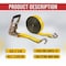 Mytee Products 2inx40ft Yellow Ratchet Strap w/ J Hooks 3333 Lbs WLL Tie Down Cargo Truck Straps RS240WH - alternate 7