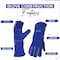 Supremeplus Split Cowhide Leather Welding Gloves, Single Palm, Blue, Size: Large, Pair 1 SP-6151 - alternate 4