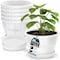 Lifemaster 10-Inch Whiskey Barrel Planters, Durable Plastic Pots with Drainage and Saucer, 5PK LMPBP5WHE55 - alternate 1