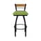 Holland Bar Stool Co Revelle 36in Swivel Extra Tall Bar Stool, Black Wrinkle Finish, Medium Back, Canter Kiwi Green Seat 881 - alternate 11