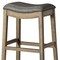 Homeroots 31" Stone and Oak Faux Leather and Solid Wood Backless Bar Height Bar Chair 632367 - alternate 7