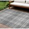 Homeroots 8' X 10' Gray Black And Ivory Plaid Washable Indoor Outdoor Area Rug 596342 - alternate 1