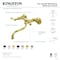 Kingston Brass Double-Handle Wall Mount Bathroom Faucet, Polished Nickel KS316PN - alternate 4