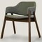 Homeroots Set of Two Green and Walnut Fabric and Wood Partially Open Back Dining Arm Chairs, 2PK 716273 - alternate 5