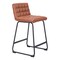 Homeroots Set of Two 26" Brown And Black Faux Leather And Steel Counter Height Bar Chairs 555736 - alternate 8